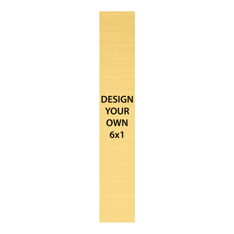Vertical Engraved Heavy Brass Signs 6" x 1"