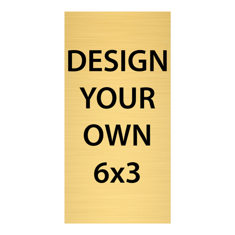 Vertical Engraved Heavy Brass Signs 6" x 3"