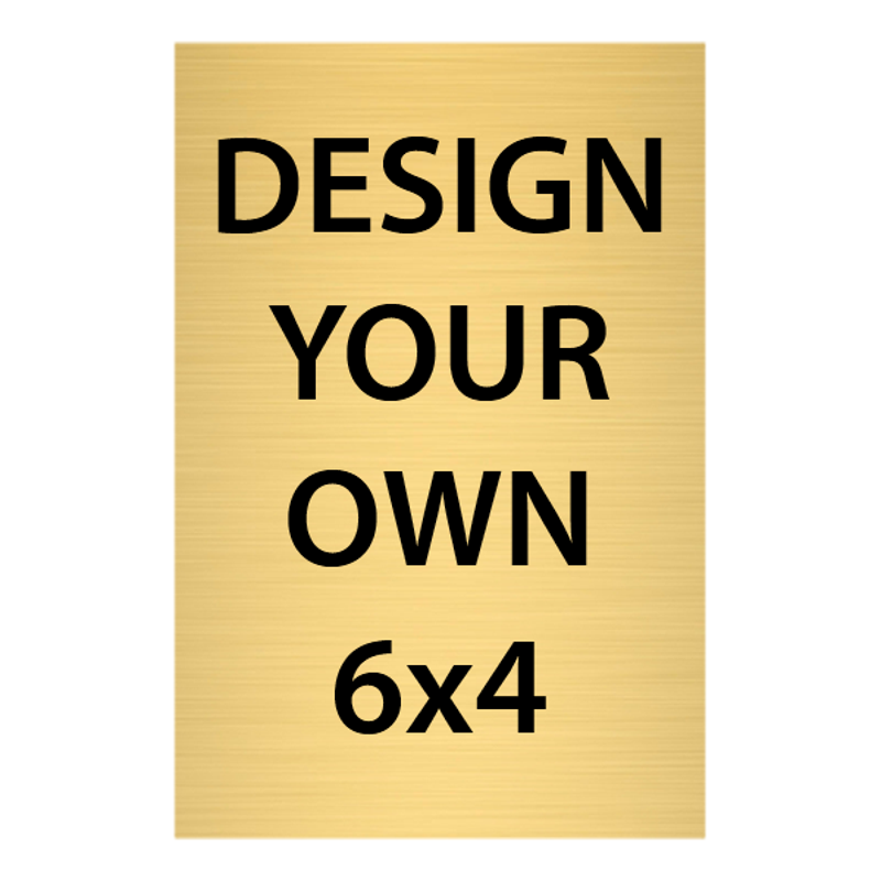 Vertical Engraved Heavy Brass Signs 6" x 4"