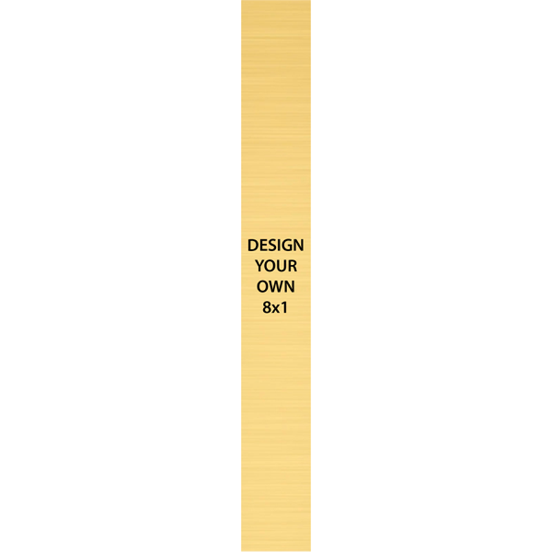 Vertical Engraved Heavy Brass Signs 8" x 1"