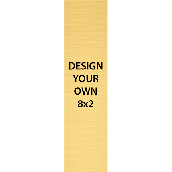 Vertical Engraved Heavy Brass Signs 8" x 2"