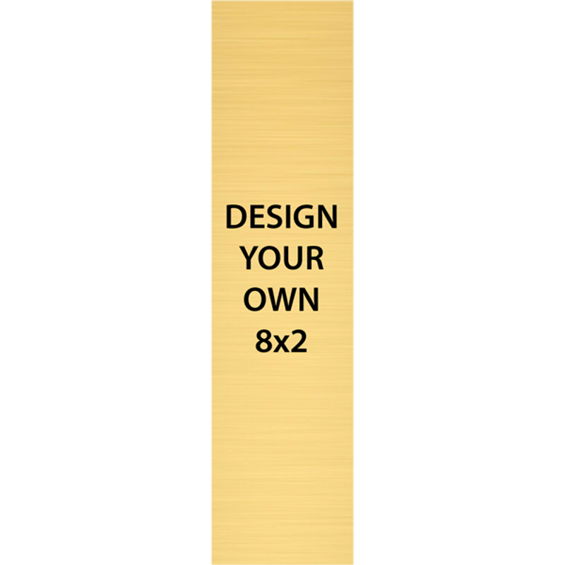 Vertical Engraved Heavy Brass Signs 8" x 2"