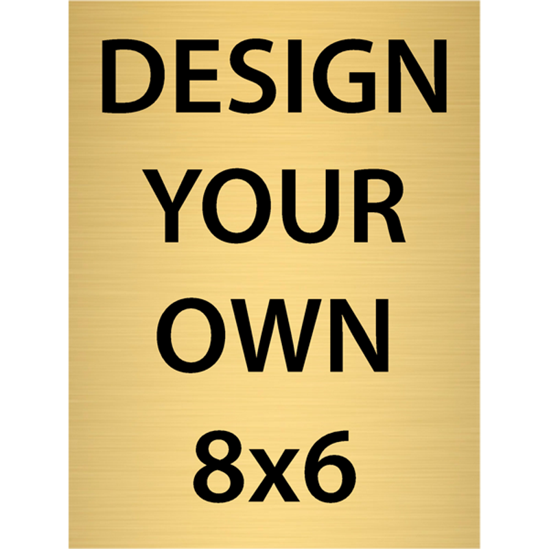 Vertical Engraved Heavy Brass Signs 8" x 6"