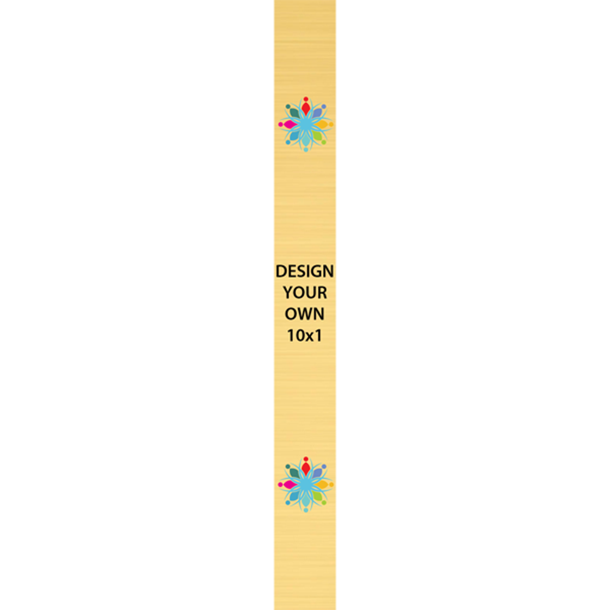Vertical Full Color Brass Signs 10" x 1"