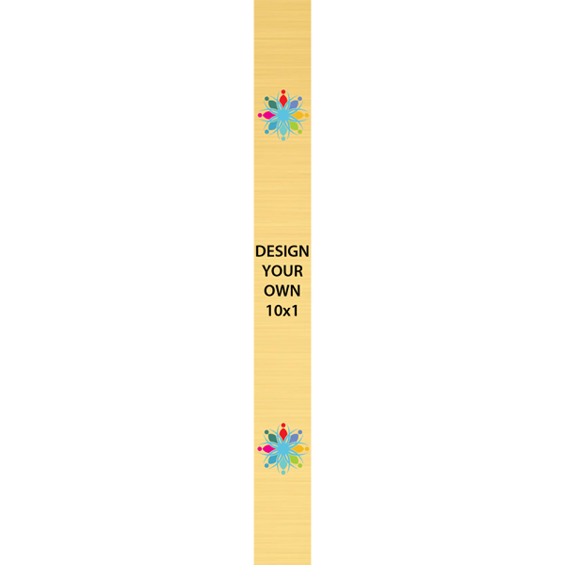 Vertical Full Color Brass Signs 10" x 1"