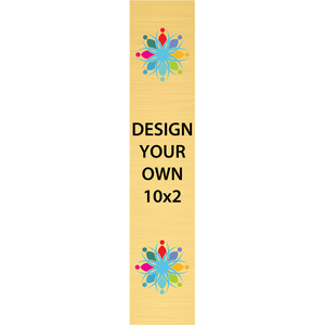 Vertical Full Color Brass Signs 10" x 2"