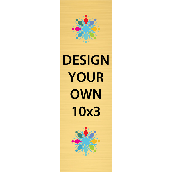 Vertical Full Color Brass Signs 10" x 3"