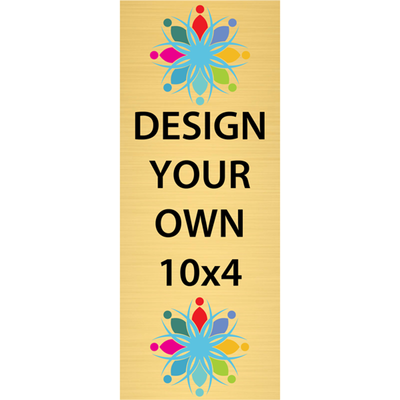 Vertical Full Color Brass Signs 10" x 4"