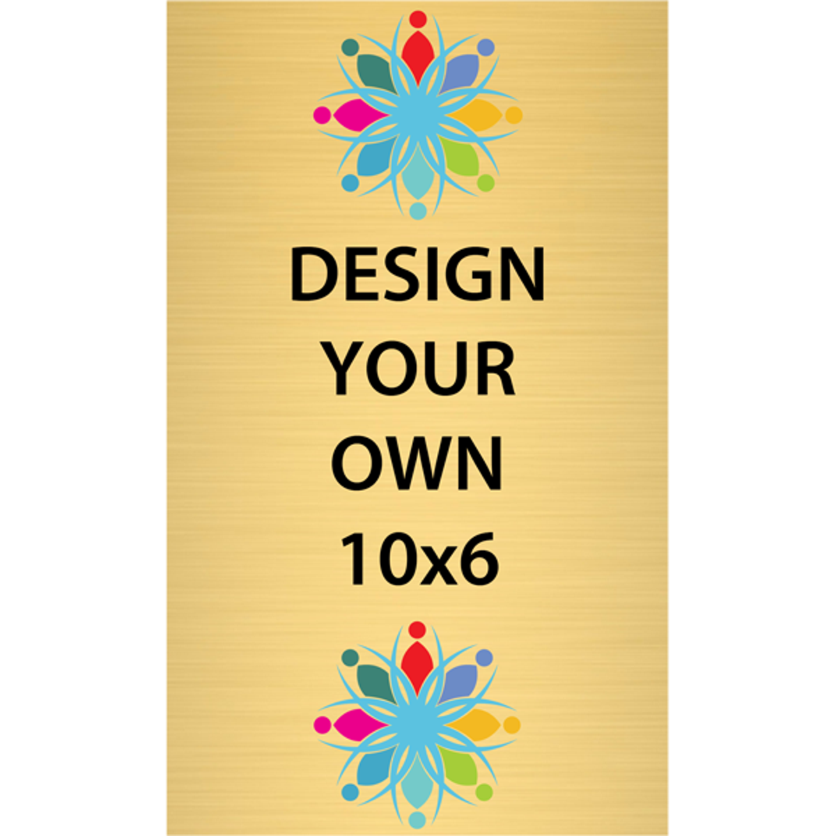 Vertical Full Color Brass Signs 10" x 6"