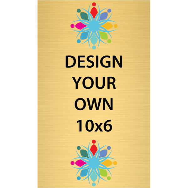 Vertical Full Color Brass Signs 10" x 6"