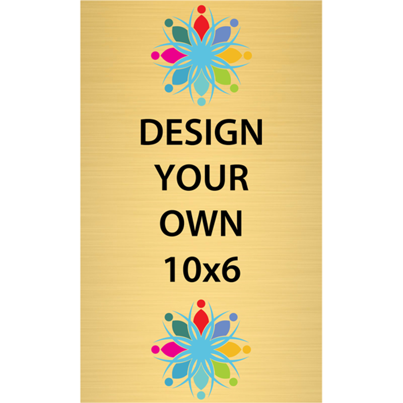 Vertical Full Color Brass Signs 10" x 6"
