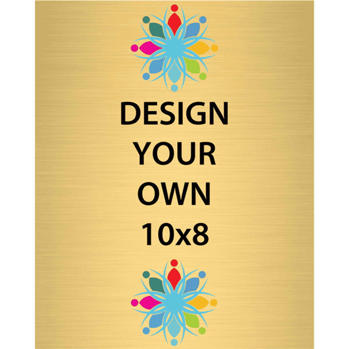 Vertical Full Color Brass Signs 10" x 8"