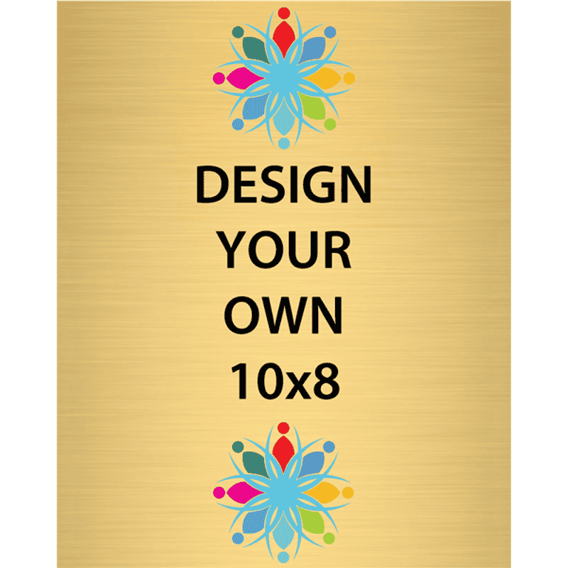 Vertical Full Color Brass Signs 10" x 8"