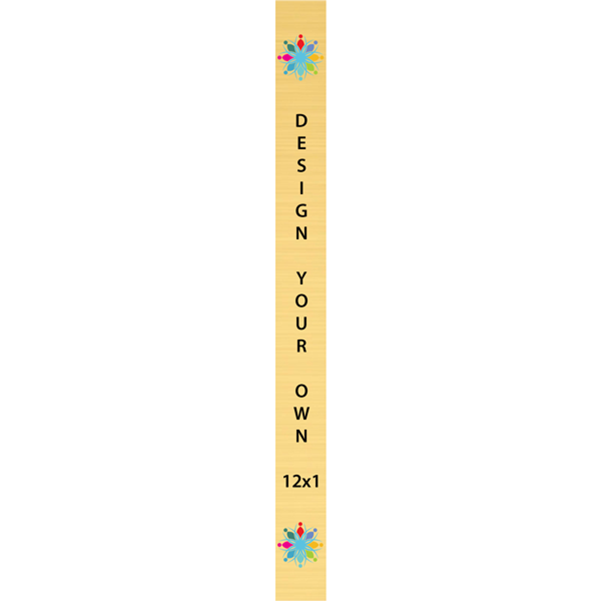 Vertical Full Color Brass Signs 12" x 1"