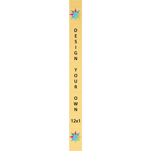 Vertical Full Color Brass Signs 12" x 1"
