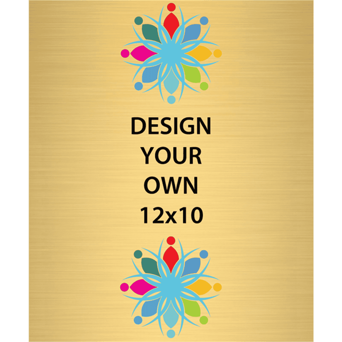 Vertical Full Color Brass Signs 12" x 10"