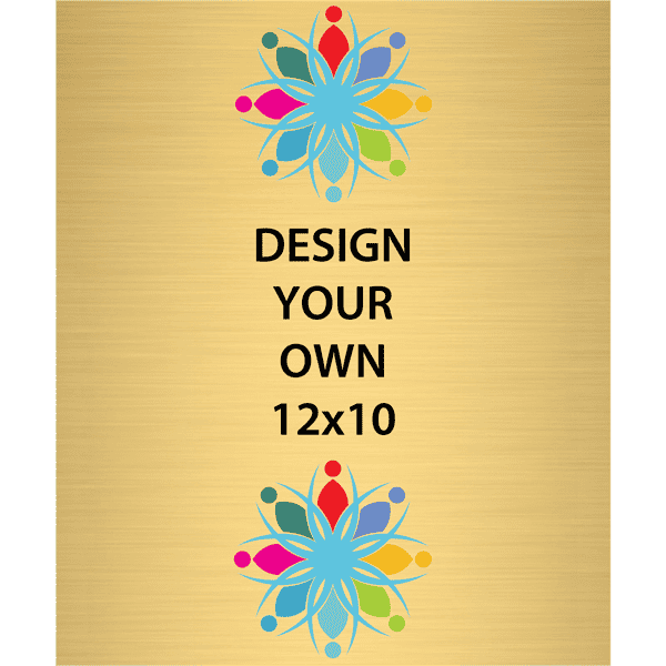 Vertical Full Color Brass Signs 12" x 10"