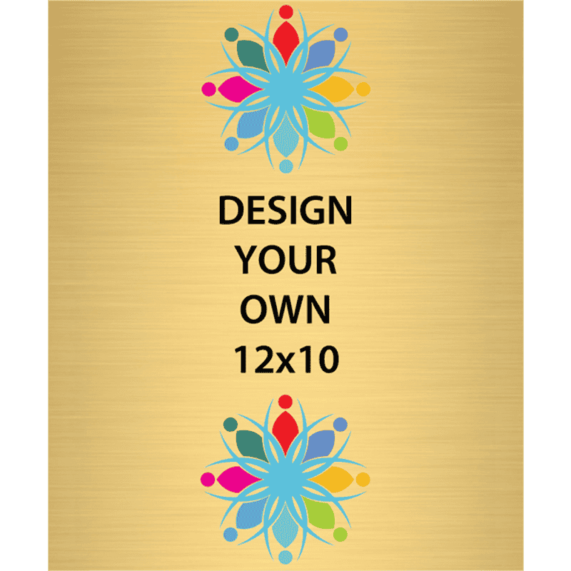 Vertical Full Color Brass Signs 12" x 10"