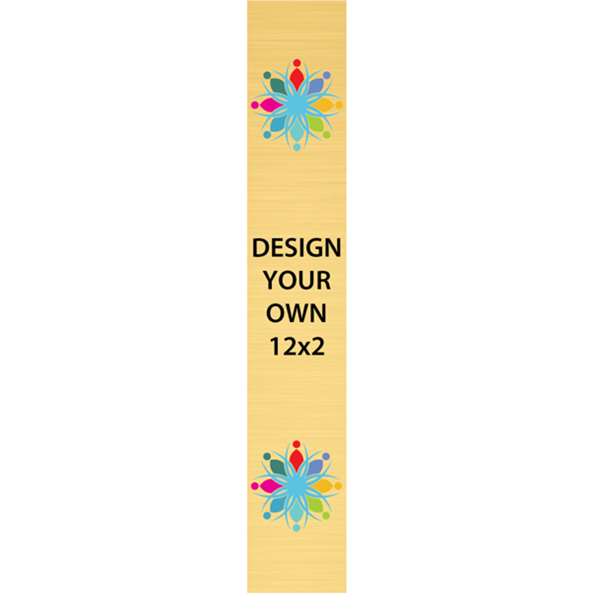 Vertical Full Color Brass Signs 12" x 2"