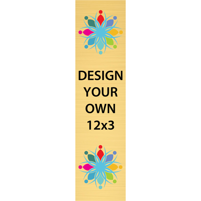 Vertical Full Color Brass Signs 12" x 3"