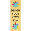 Vertical Full Color Brass Signs 12" x 4"