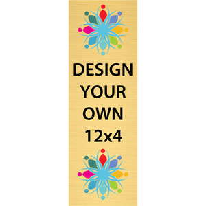 Vertical Full Color Brass Signs 12" x 4"