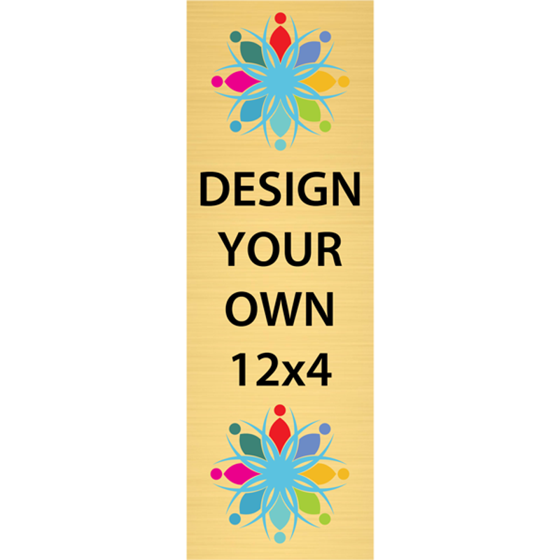 Vertical Full Color Brass Signs 12" x 4"