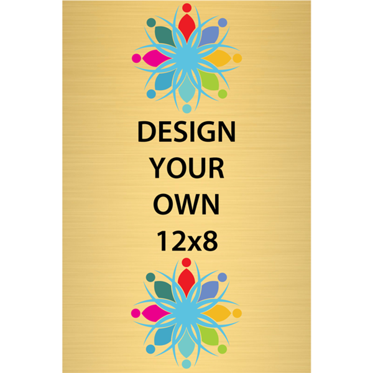 Vertical Full Color Brass Signs 12" x 8"