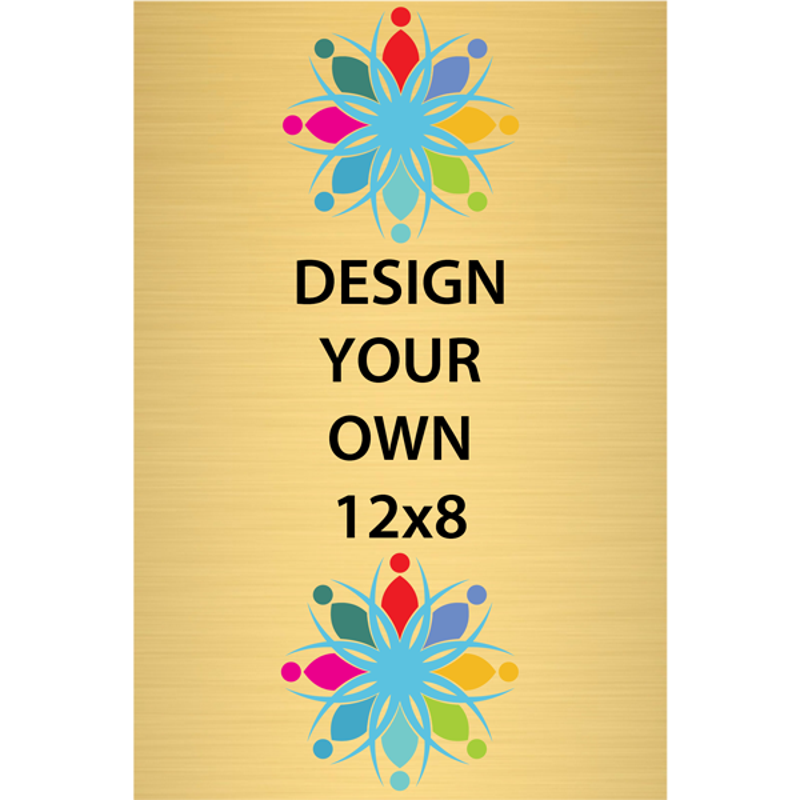 Vertical Full Color Brass Signs 12" x 8"