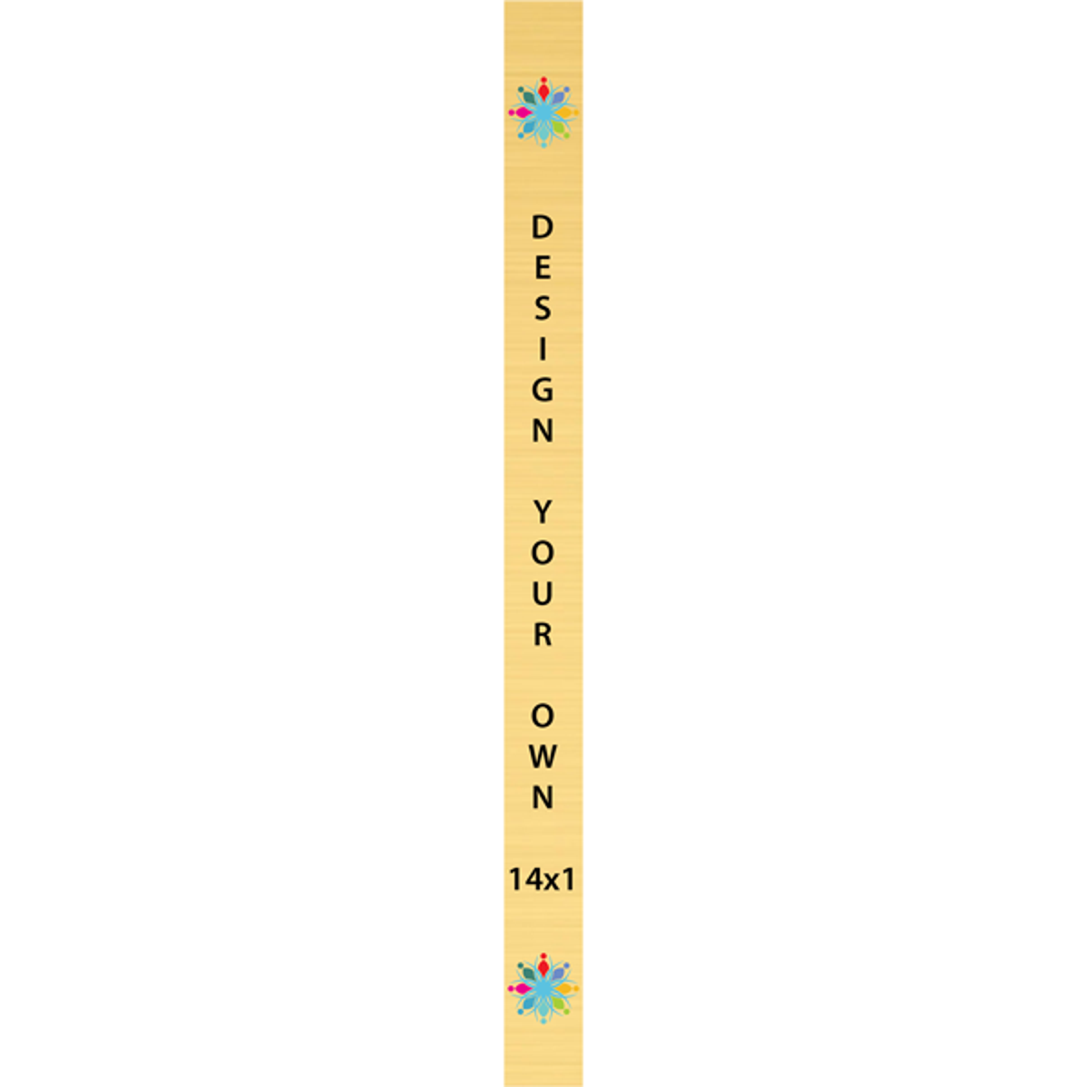 Vertical Full Color Brass Signs 14" x 1"