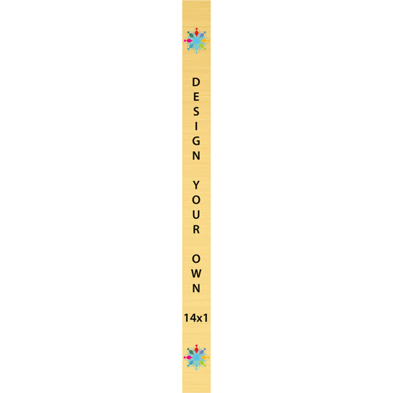 Vertical Full Color Brass Signs 14" x 1"