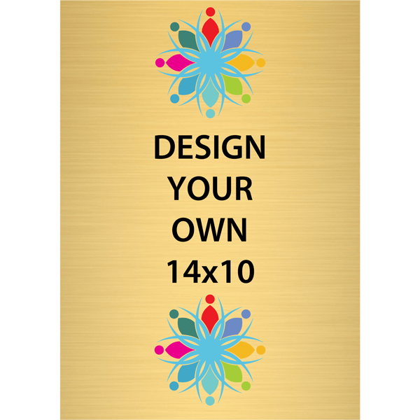 Vertical Full Color Brass Signs 14" x 10"