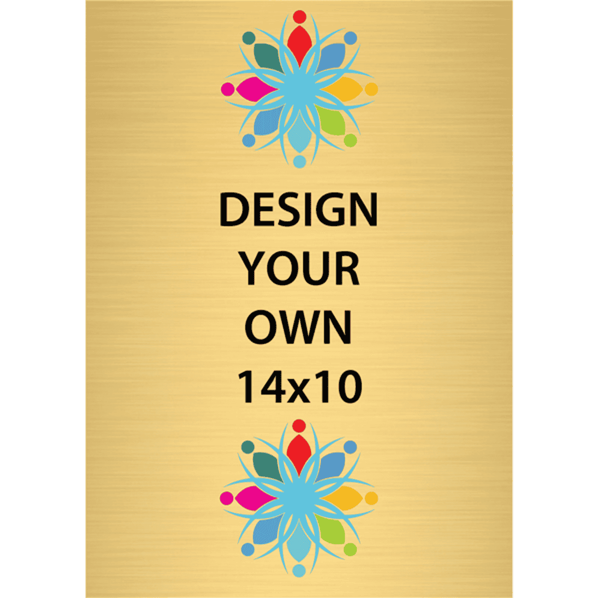 Vertical Full Color Brass Signs 14" x 10"