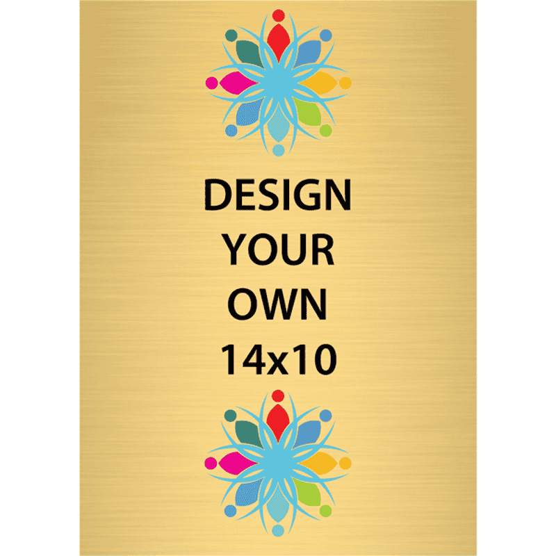 Vertical Full Color Brass Signs 14" x 10"