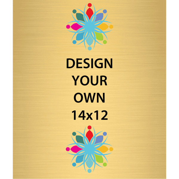 Vertical Full Color Brass Signs 14" x 12"
