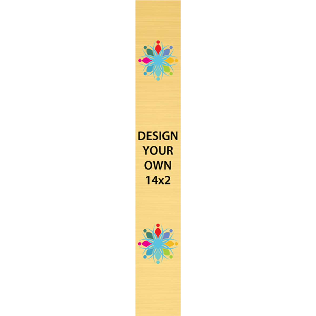 Vertical Full Color Brass Signs 14" x 2"