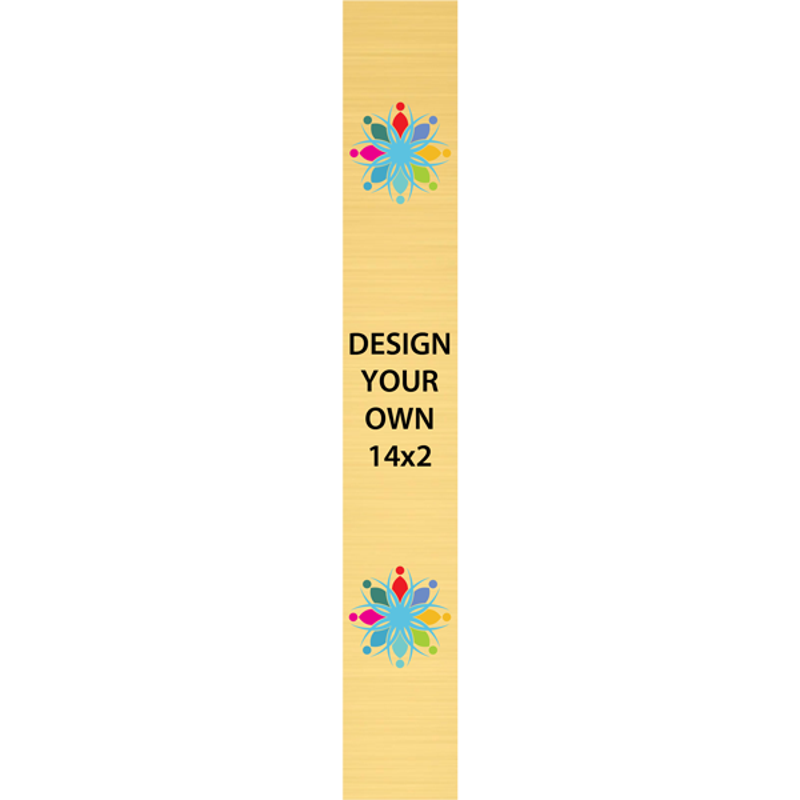Vertical Full Color Brass Signs 14" x 2"