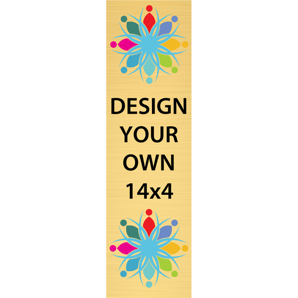 Vertical Full Color Brass Signs 14" x 4"