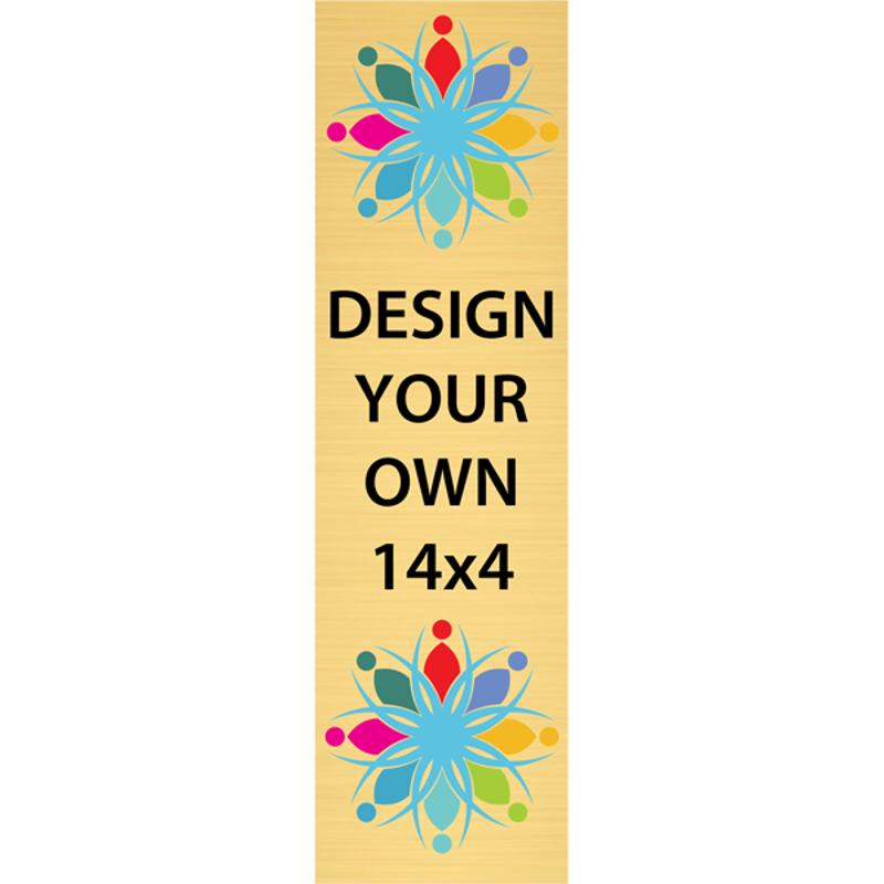 Vertical Full Color Brass Signs 14" x 4"