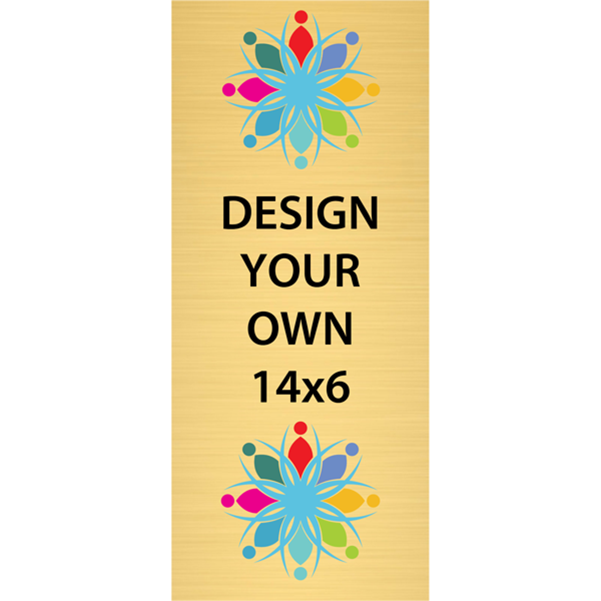 Vertical Full Color Brass Signs 14" x 6"