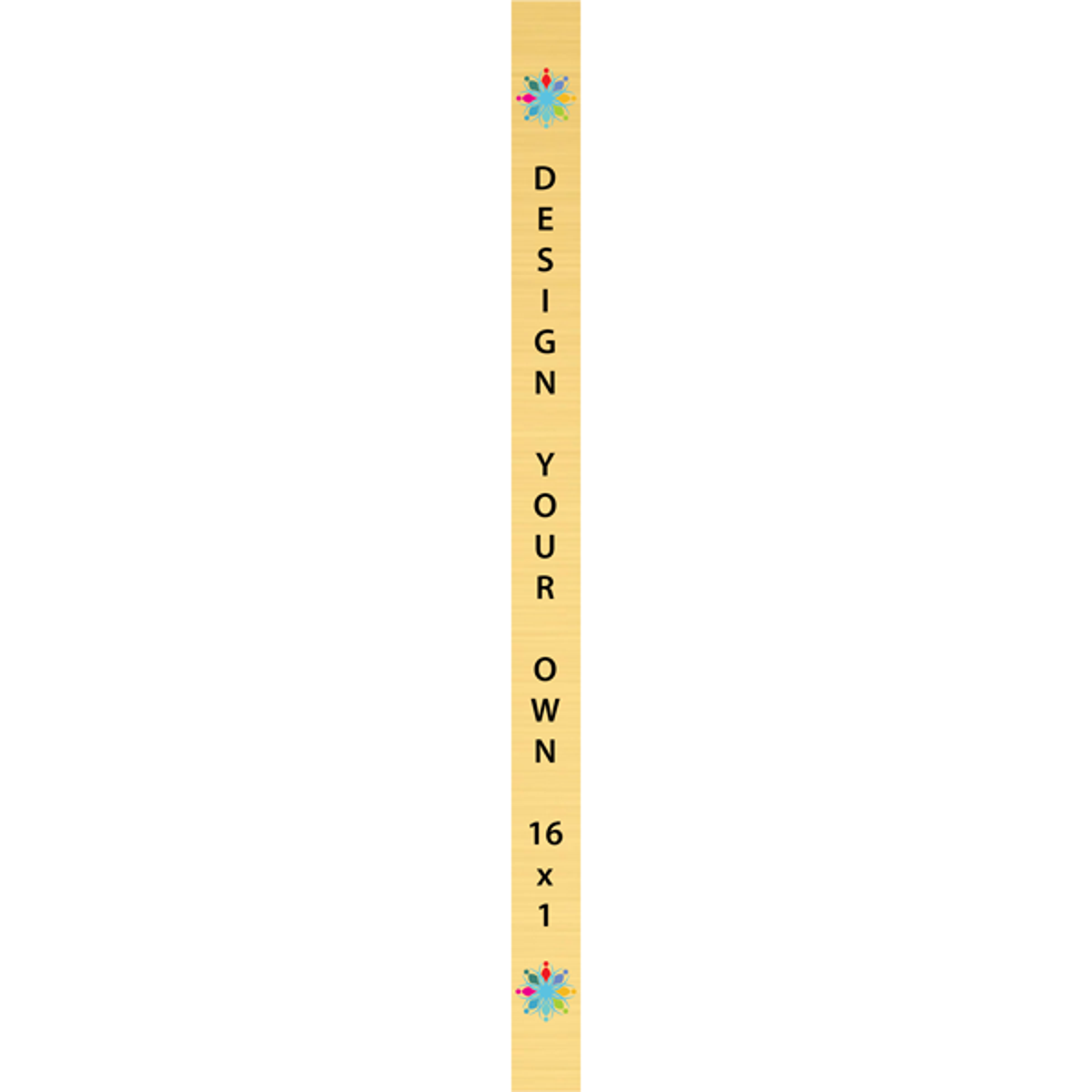 Vertical Full Color Brass Signs 16" x 1"