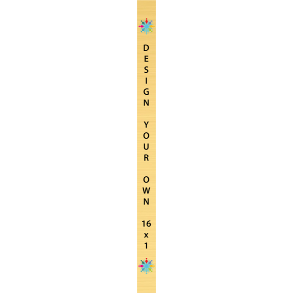 Vertical Full Color Brass Signs 16" x 1"