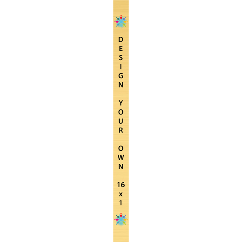 Vertical Full Color Brass Signs 16" x 1"
