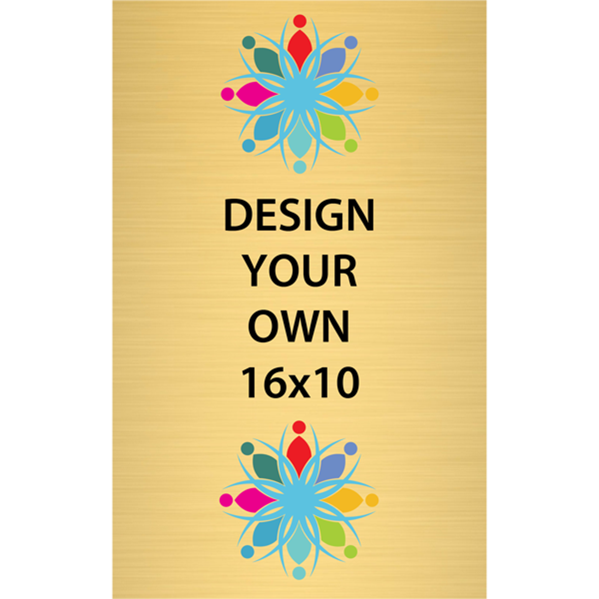 Vertical Full Color Brass Signs 16" x 10"