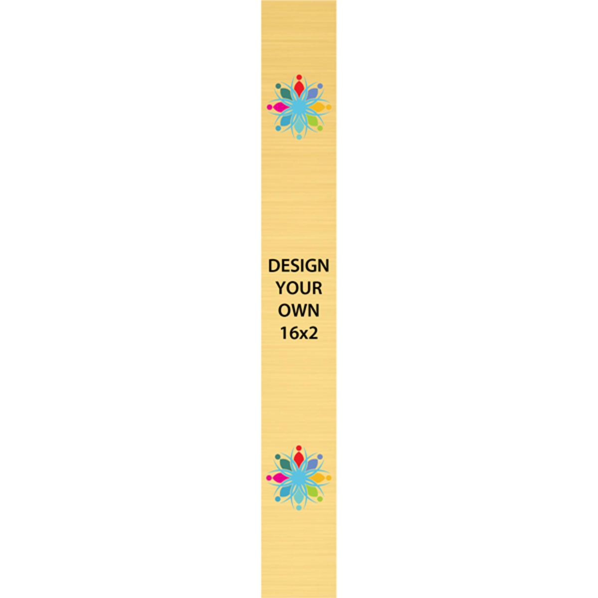 Vertical Full Color Brass Signs 16" x 2"