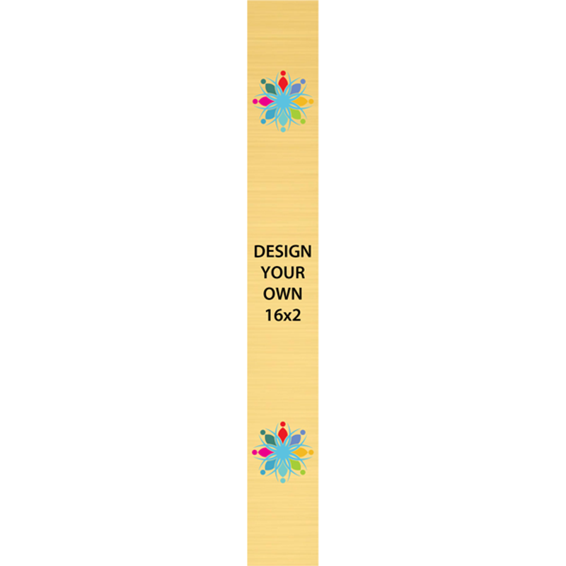 Vertical Full Color Brass Signs 16" x 2"