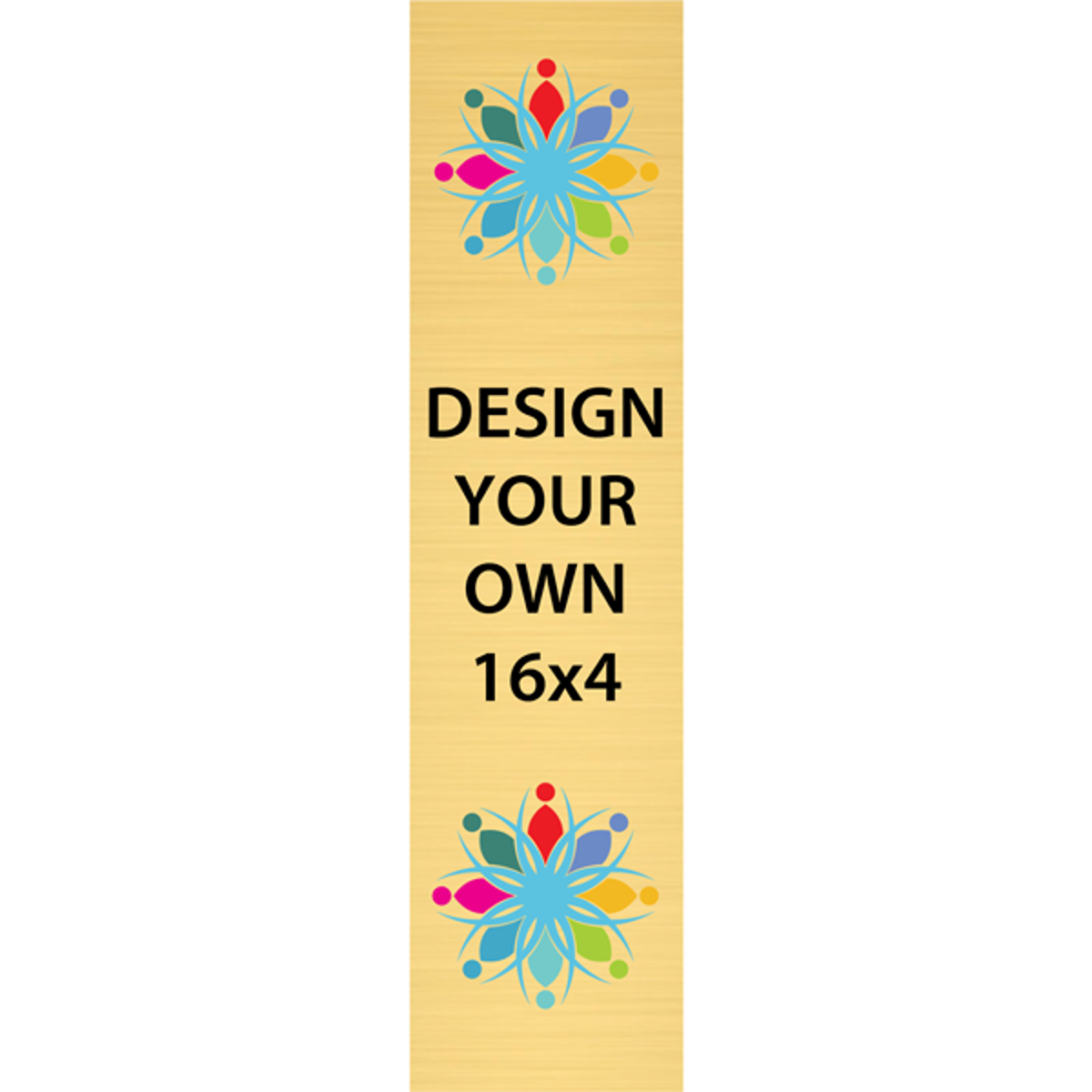 Vertical Full Color Brass Signs 16" x 4"