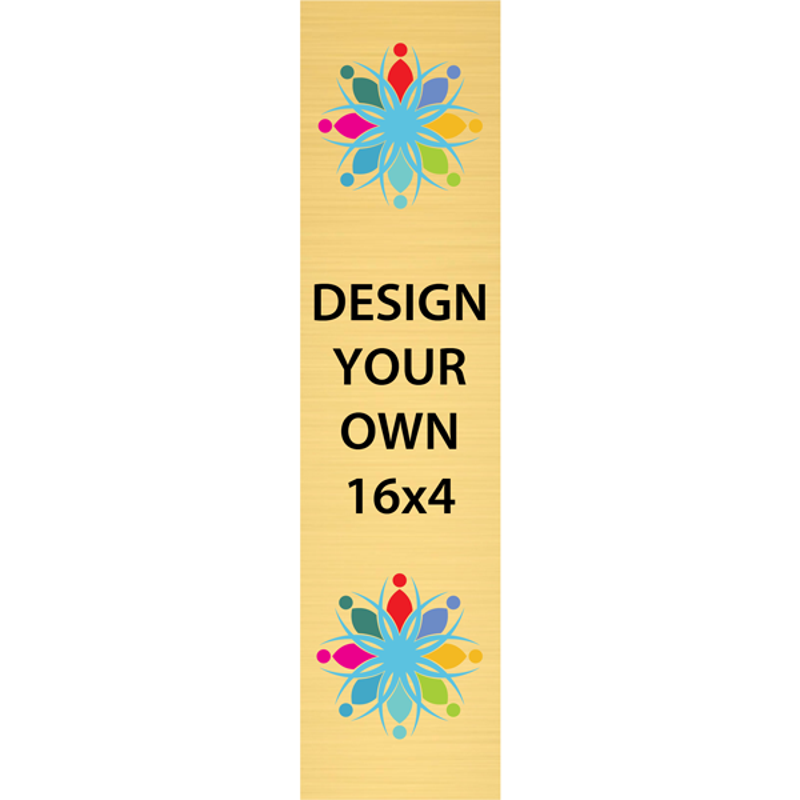 Vertical Full Color Brass Signs 16" x 4"