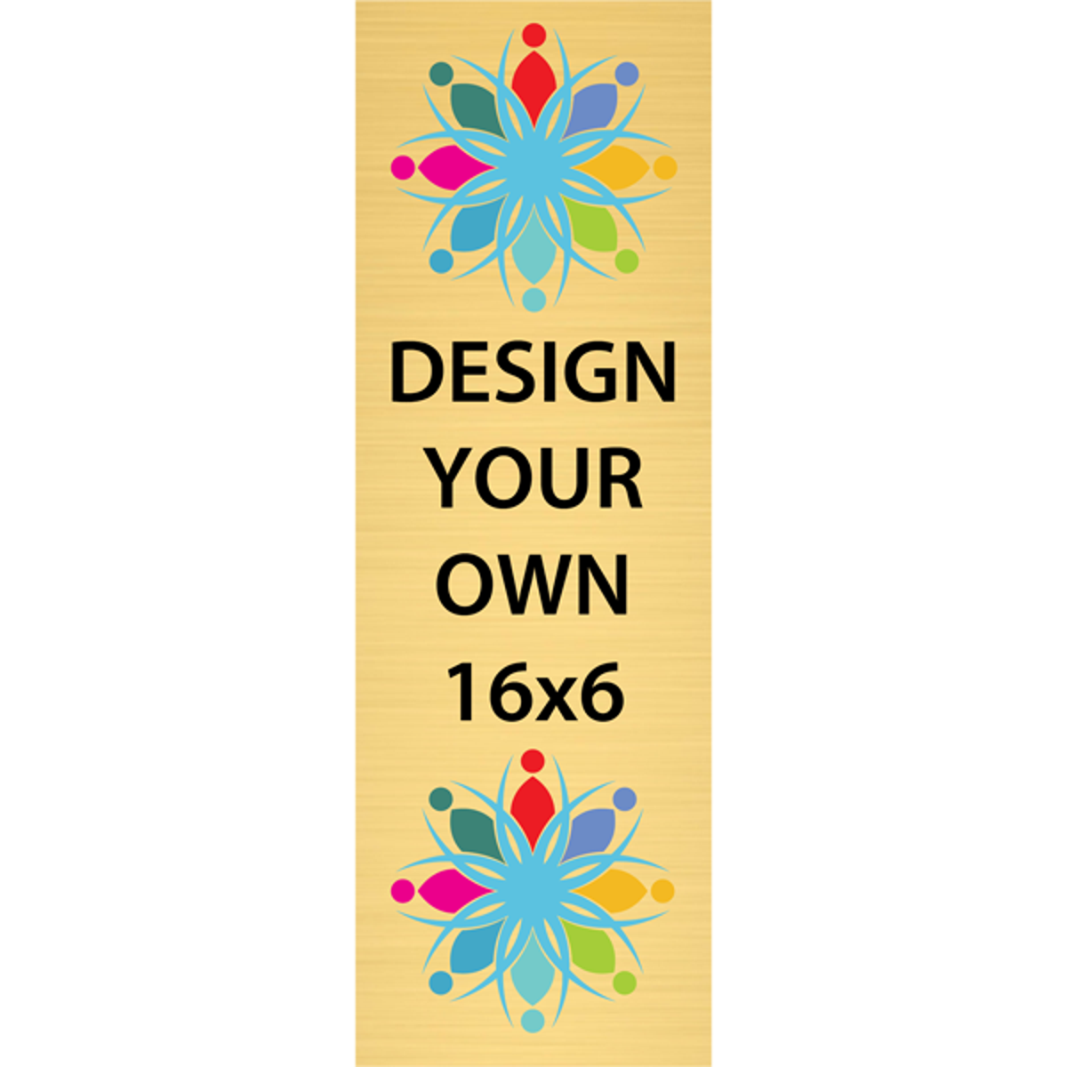 Vertical Full Color Brass Signs 16" x 6"