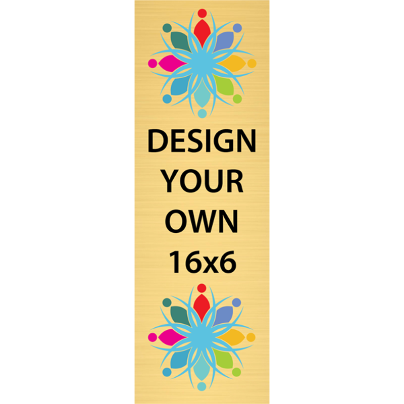 Vertical Full Color Brass Signs 16" x 6"